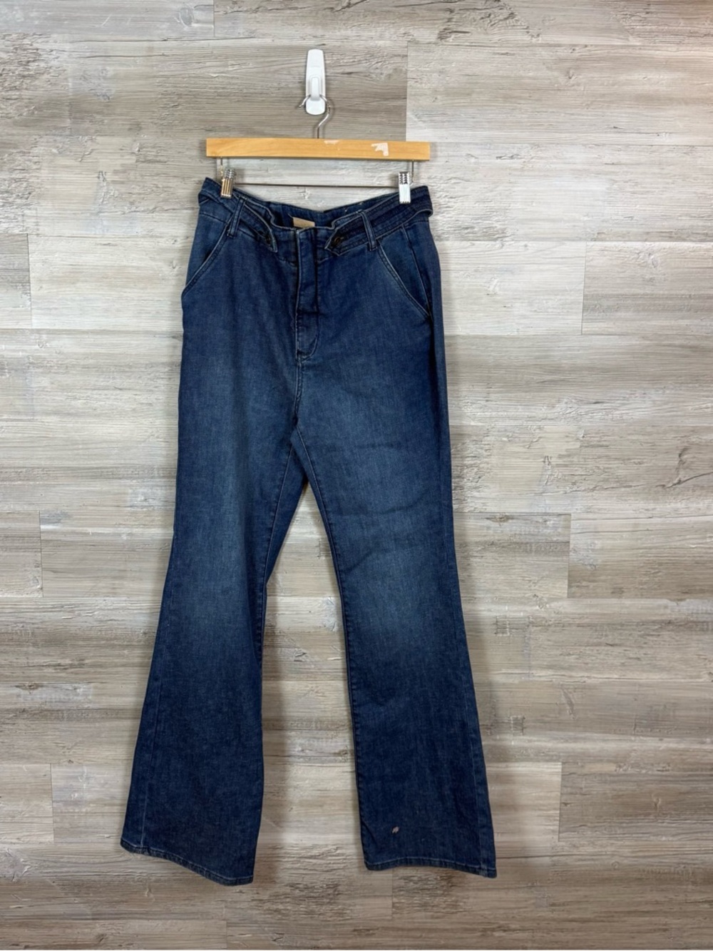 Pilcro & the Letterpress High-Rise Flare Jeans | Dark Wash | Size 32